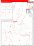 Grand Traverse County Wall Map Red Line Style